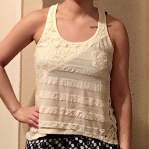 Lace detailed tank top